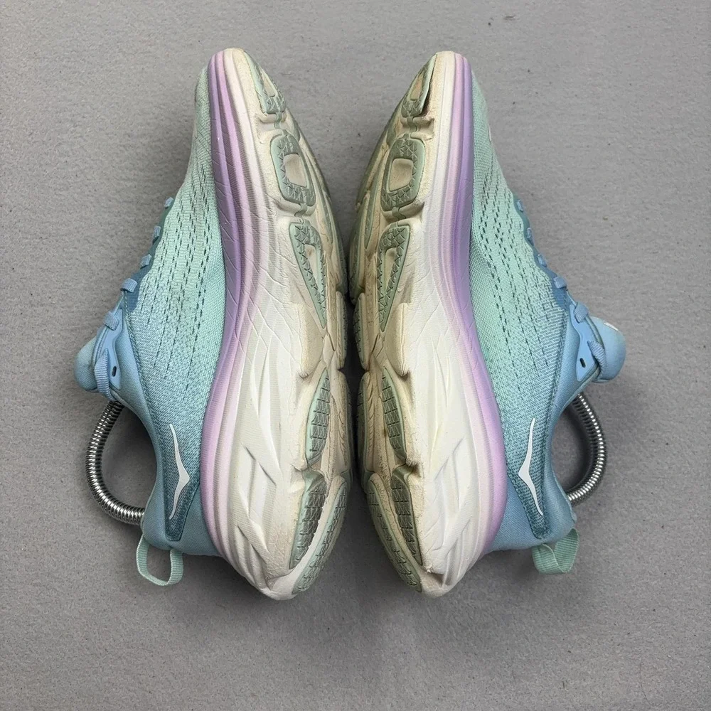 Hoka One One Bondi 8 Shoes Womens Size 6.5 Blue Running Sneakers 1127952 ABSO